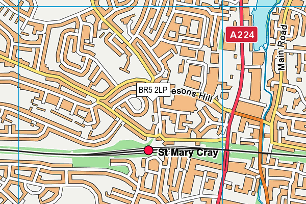 BR5 2LP map - OS VectorMap District (Ordnance Survey)