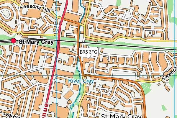 BR5 3FG map - OS VectorMap District (Ordnance Survey) BR5 3FG map - OS VectorMap District (Ordnance Survey)