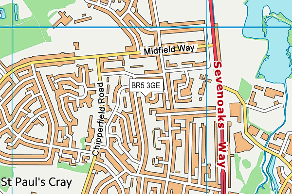 BR5 3GE map - OS VectorMap District (Ordnance Survey) BR5 3GE map - OS VectorMap District (Ordnance Survey)