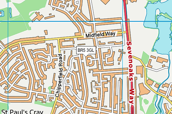 BR5 3GL map - OS VectorMap District (Ordnance Survey) BR5 3GL map - OS VectorMap District (Ordnance Survey)