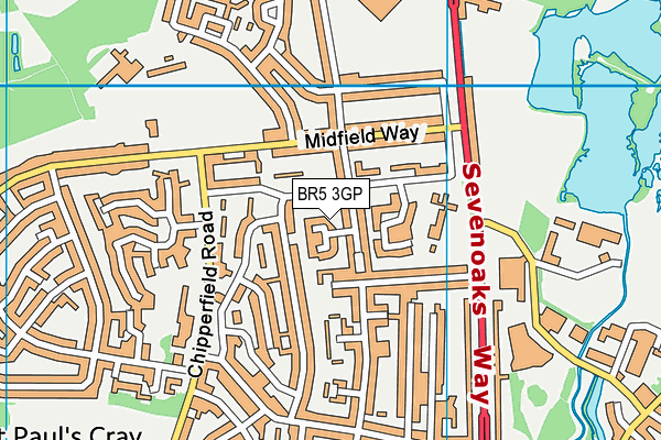 BR5 3GP map - OS VectorMap District (Ordnance Survey) BR5 3GP map - OS VectorMap District (Ordnance Survey)