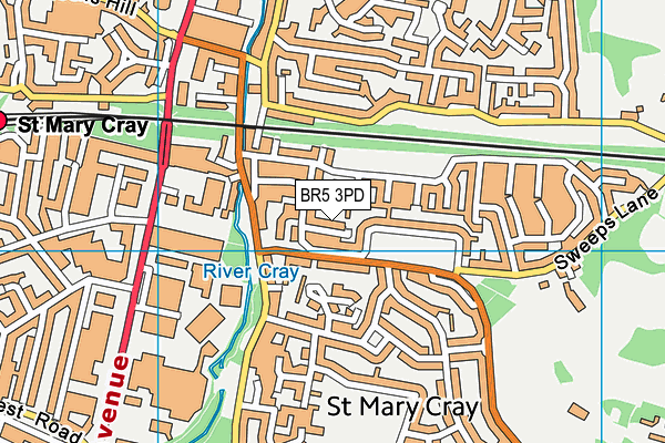 BR5 3PD map - OS VectorMap District (Ordnance Survey) BR5 3PD map - OS VectorMap District (Ordnance Survey)