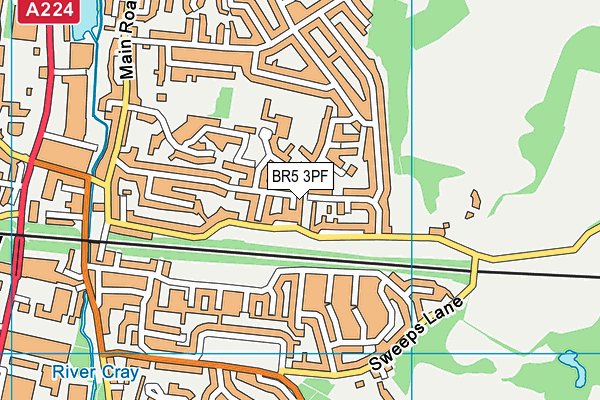 BR5 3PF map - OS VectorMap District (Ordnance Survey) BR5 3PF map - OS VectorMap District (Ordnance Survey)