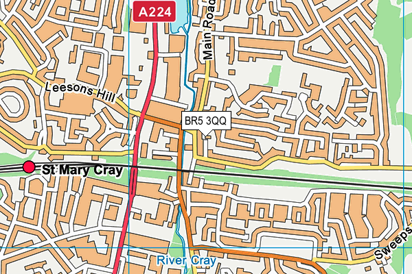 BR5 3QQ map - OS VectorMap District (Ordnance Survey) BR5 3QQ map - OS VectorMap District (Ordnance Survey)
