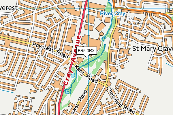 BR5 3RX map - OS VectorMap District (Ordnance Survey) BR5 3RX map - OS VectorMap District (Ordnance Survey)