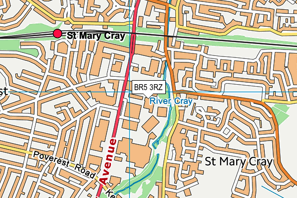 BR5 3RZ map - OS VectorMap District (Ordnance Survey) BR5 3RZ map - OS VectorMap District (Ordnance Survey)