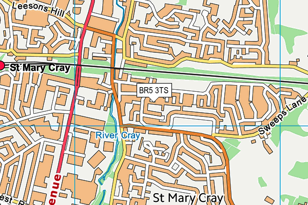 BR5 3TS map - OS VectorMap District (Ordnance Survey) BR5 3TS map - OS VectorMap District (Ordnance Survey)
