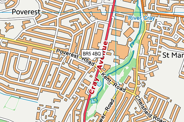 BR5 4BQ map - OS VectorMap District (Ordnance Survey)