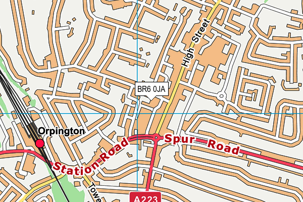 BR6 0JA map - OS VectorMap District (Ordnance Survey) BR6 0JA map - OS VectorMap District (Ordnance Survey)