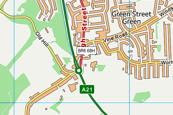BR6 6BH map - OS VectorMap District (Ordnance Survey) BR6 6BH map - OS VectorMap District (Ordnance Survey)
