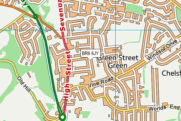 BR6 6JY map - OS VectorMap District (Ordnance Survey) BR6 6JY map - OS VectorMap District (Ordnance Survey)