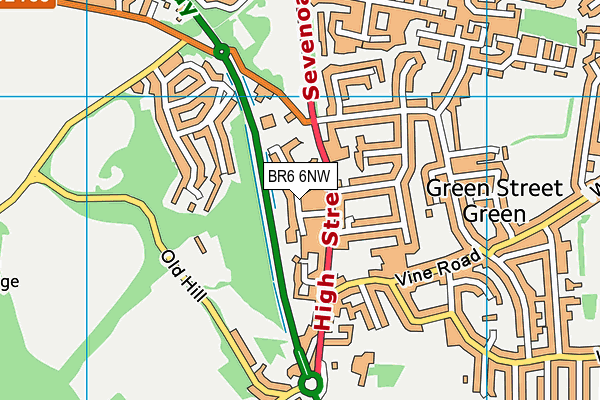 BR6 6NW map - OS VectorMap District (Ordnance Survey)