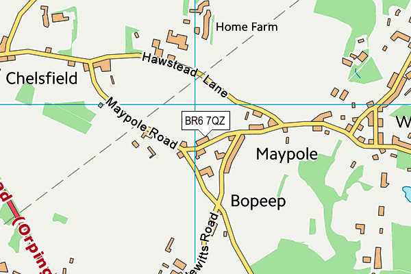 BR6 7QZ map - OS VectorMap District (Ordnance Survey) BR6 7QZ map - OS VectorMap District (Ordnance Survey)