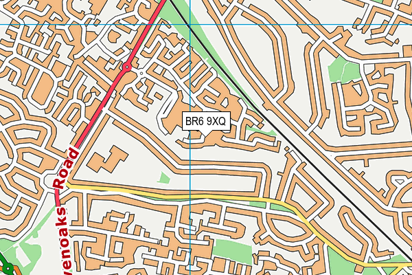 BR6 9XQ map - OS VectorMap District (Ordnance Survey) BR6 9XQ map - OS VectorMap District (Ordnance Survey)