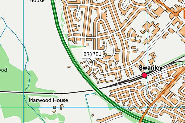 BR8 7EU map - OS VectorMap District (Ordnance Survey) BR8 7EU map - OS VectorMap District (Ordnance Survey)