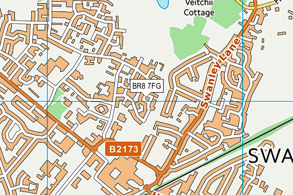BR8 7FG map - OS VectorMap District (Ordnance Survey) BR8 7FG map - OS VectorMap District (Ordnance Survey)