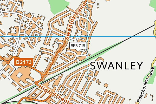 BR8 7JB map - OS VectorMap District (Ordnance Survey)