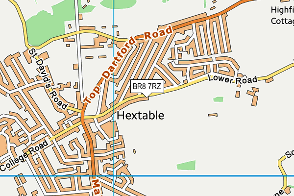 BR8 7RZ map - OS VectorMap District (Ordnance Survey)