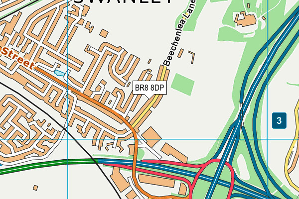 BR8 8DP map - OS VectorMap District (Ordnance Survey)
