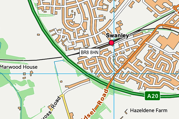 BR8 8HN map - OS VectorMap District (Ordnance Survey)