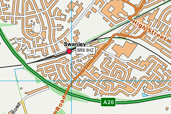 BR8 8HZ map - OS VectorMap District (Ordnance Survey)