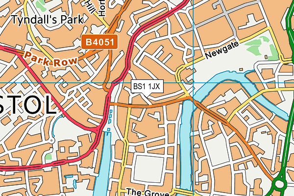 BS1 1JX map - OS VectorMap District (Ordnance Survey) BS1 1JX map - OS VectorMap District (Ordnance Survey)