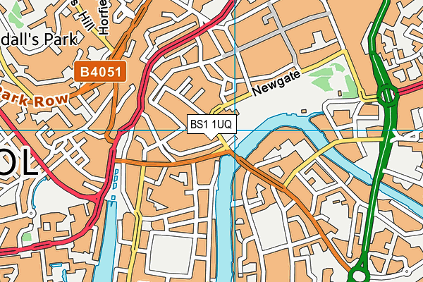 BS1 1UQ map - OS VectorMap District (Ordnance Survey)