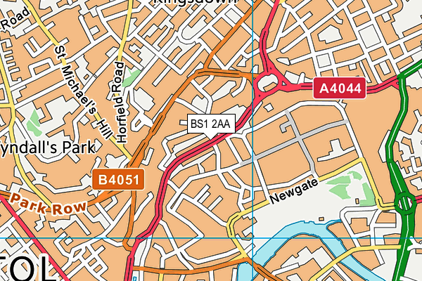 BS1 2AA map - OS VectorMap District (Ordnance Survey) BS1 2AA map - OS VectorMap District (Ordnance Survey)