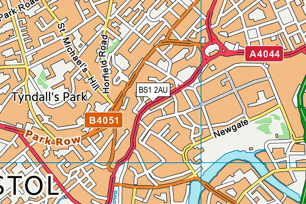 BS1 2AU map - OS VectorMap District (Ordnance Survey) BS1 2AU map - OS VectorMap District (Ordnance Survey)