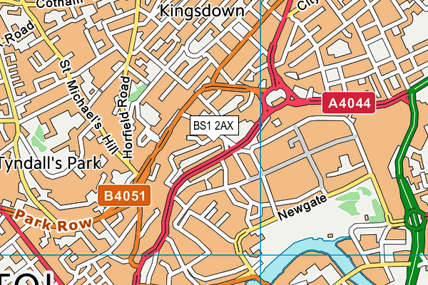 BS1 2AX map - OS VectorMap District (Ordnance Survey) BS1 2AX map - OS VectorMap District (Ordnance Survey)