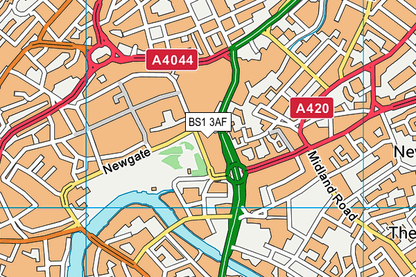 BS1 3AF map - OS VectorMap District (Ordnance Survey) BS1 3AF map - OS VectorMap District (Ordnance Survey)