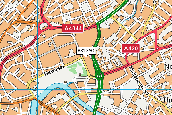 BS1 3AG map - OS VectorMap District (Ordnance Survey) BS1 3AG map - OS VectorMap District (Ordnance Survey)