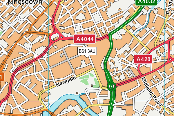 BS1 3AU map - OS VectorMap District (Ordnance Survey) BS1 3AU map - OS VectorMap District (Ordnance Survey)