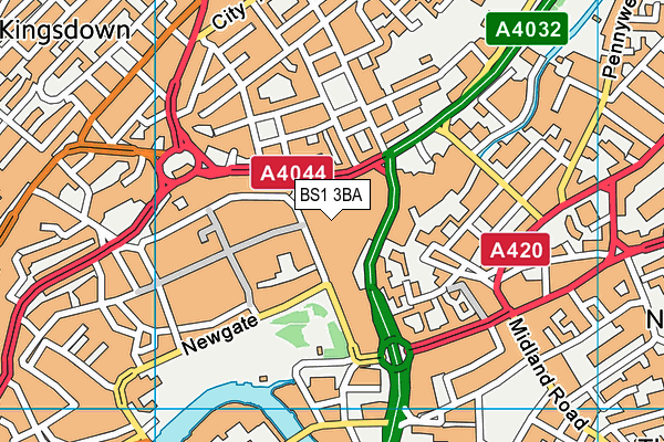 BS1 3BA map - OS VectorMap District (Ordnance Survey) BS1 3BA map - OS VectorMap District (Ordnance Survey)