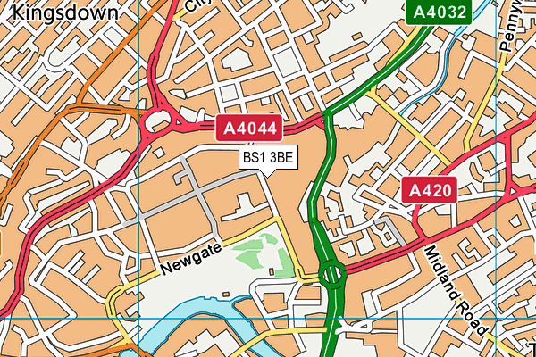 BS1 3BE map - OS VectorMap District (Ordnance Survey) BS1 3BE map - OS VectorMap District (Ordnance Survey)
