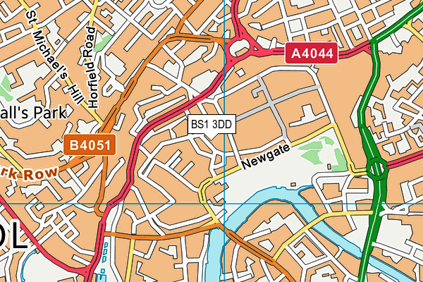 BS1 3DD map - OS VectorMap District (Ordnance Survey)