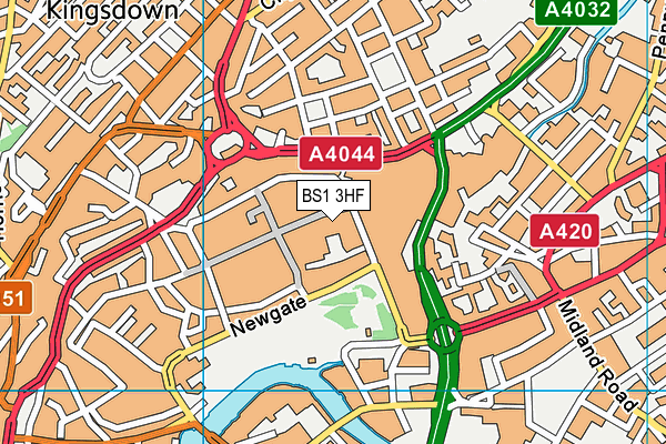 BS1 3HF map - OS VectorMap District (Ordnance Survey) BS1 3HF map - OS VectorMap District (Ordnance Survey)