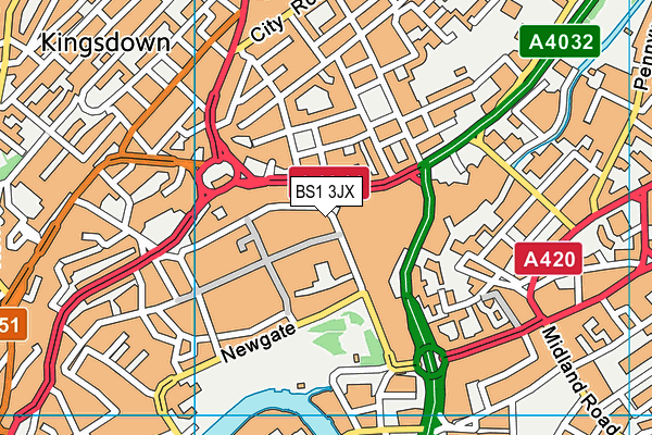 BS1 3JX map - OS VectorMap District (Ordnance Survey) BS1 3JX map - OS VectorMap District (Ordnance Survey)