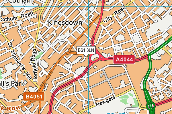 BS1 3LN map - OS VectorMap District (Ordnance Survey) BS1 3LN map - OS VectorMap District (Ordnance Survey)