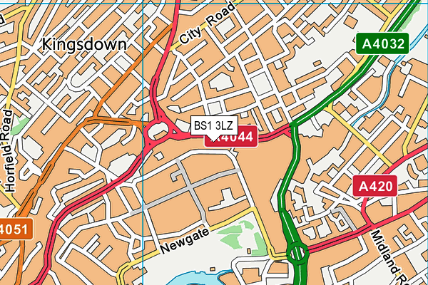 BS1 3LZ map - OS VectorMap District (Ordnance Survey) BS1 3LZ map - OS VectorMap District (Ordnance Survey)