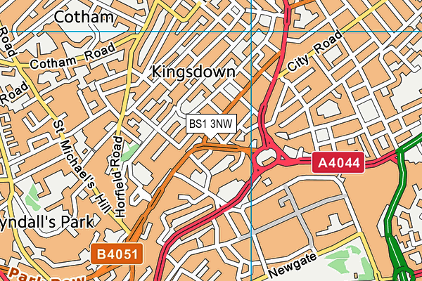 BS1 3NW map - OS VectorMap District (Ordnance Survey) BS1 3NW map - OS VectorMap District (Ordnance Survey)