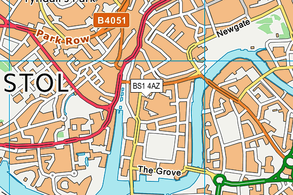 BS1 4AZ map - OS VectorMap District (Ordnance Survey) BS1 4AZ map - OS VectorMap District (Ordnance Survey)
