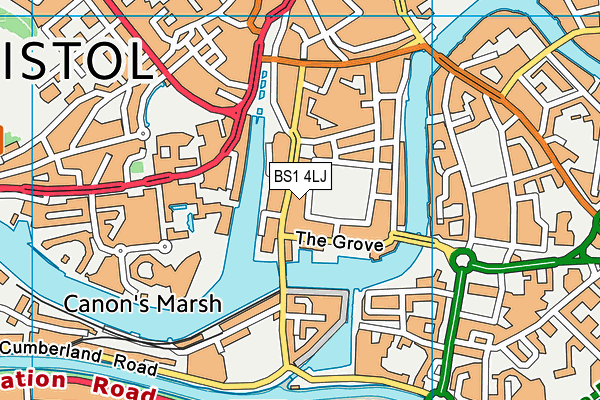 BS1 4LJ map - OS VectorMap District (Ordnance Survey) BS1 4LJ map - OS VectorMap District (Ordnance Survey)