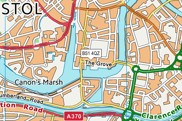 BS1 4QZ map - OS VectorMap District (Ordnance Survey)