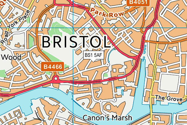 BS1 5AF map - OS VectorMap District (Ordnance Survey)