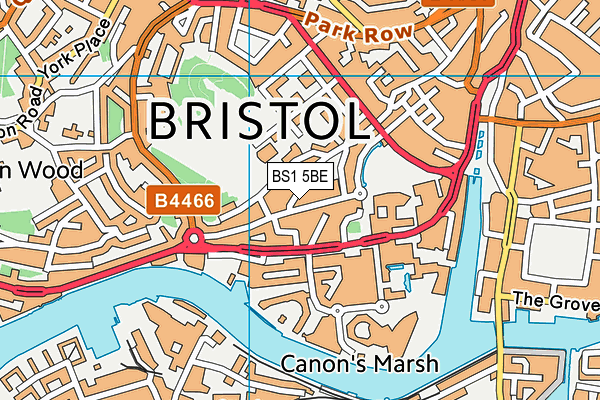 BS1 5BE map - OS VectorMap District (Ordnance Survey)