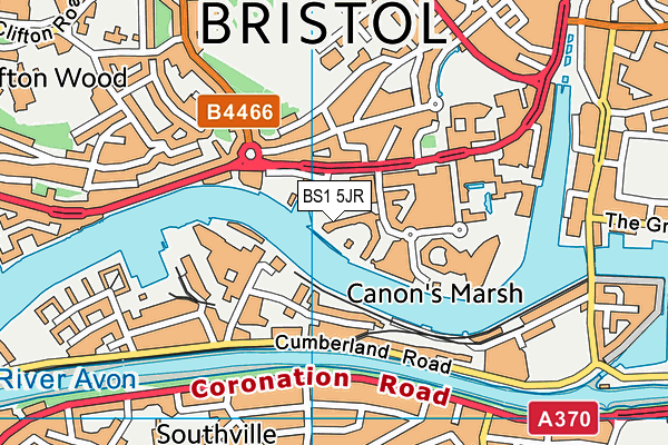 BS1 5JR map - OS VectorMap District (Ordnance Survey) BS1 5JR map - OS VectorMap District (Ordnance Survey)