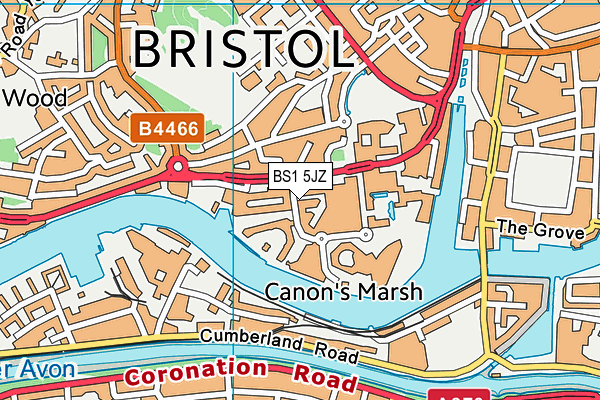 BS1 5JZ map - OS VectorMap District (Ordnance Survey) BS1 5JZ map - OS VectorMap District (Ordnance Survey)