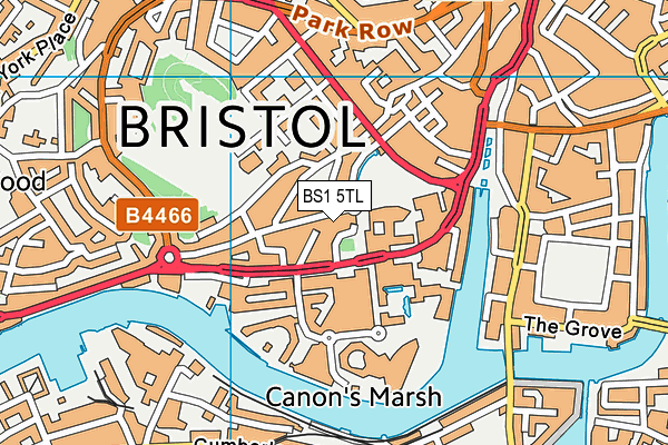 BS1 5TL map - OS VectorMap District (Ordnance Survey) BS1 5TL map - OS VectorMap District (Ordnance Survey)