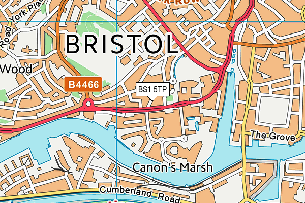 BS1 5TP map - OS VectorMap District (Ordnance Survey)